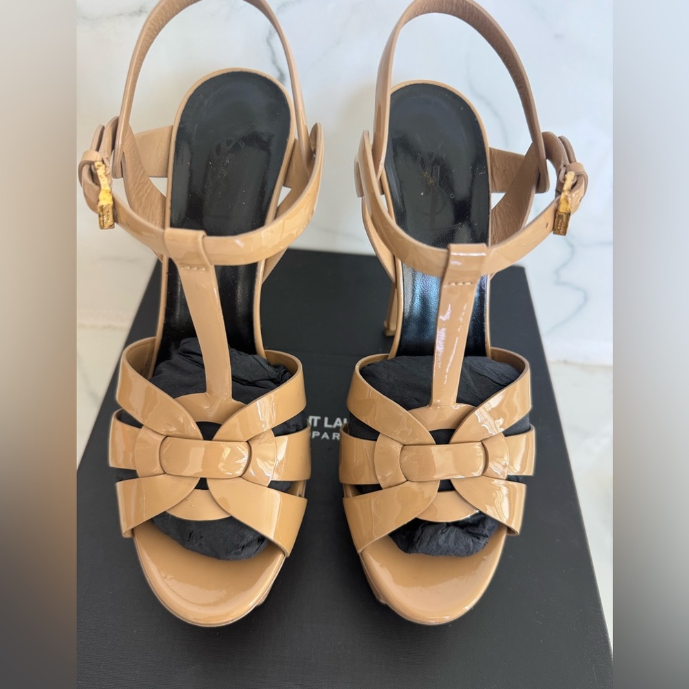 YSL TRIBUTE sandals high heels dark nude 38.5